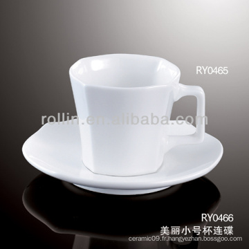 Tasse et soucoupe en porcelaine blanche durable et coréenne saine